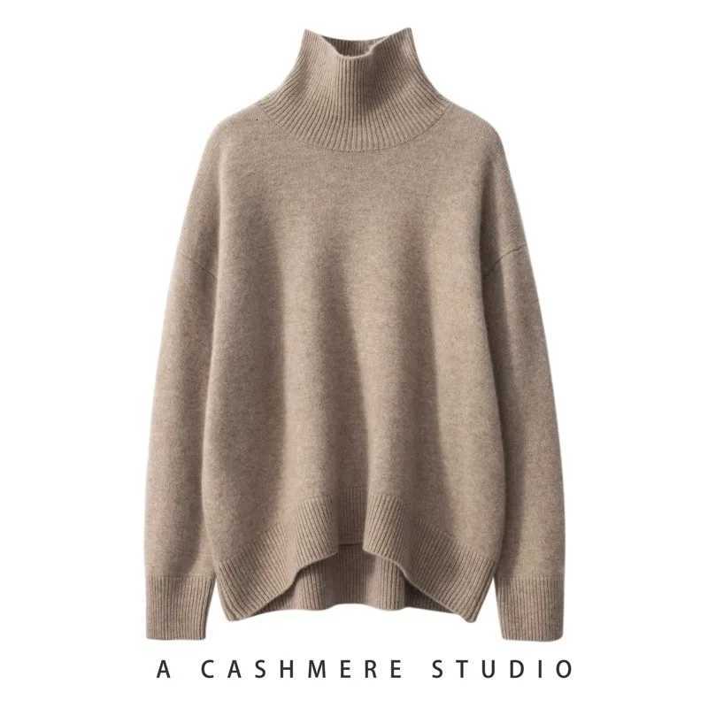 Women's Sweaters 2024 Autumn and Winter New Thick Cashmere Sweater Women High Neck Pullover Sweater Warm Loose Knitted Base Sweater Jacket Tops