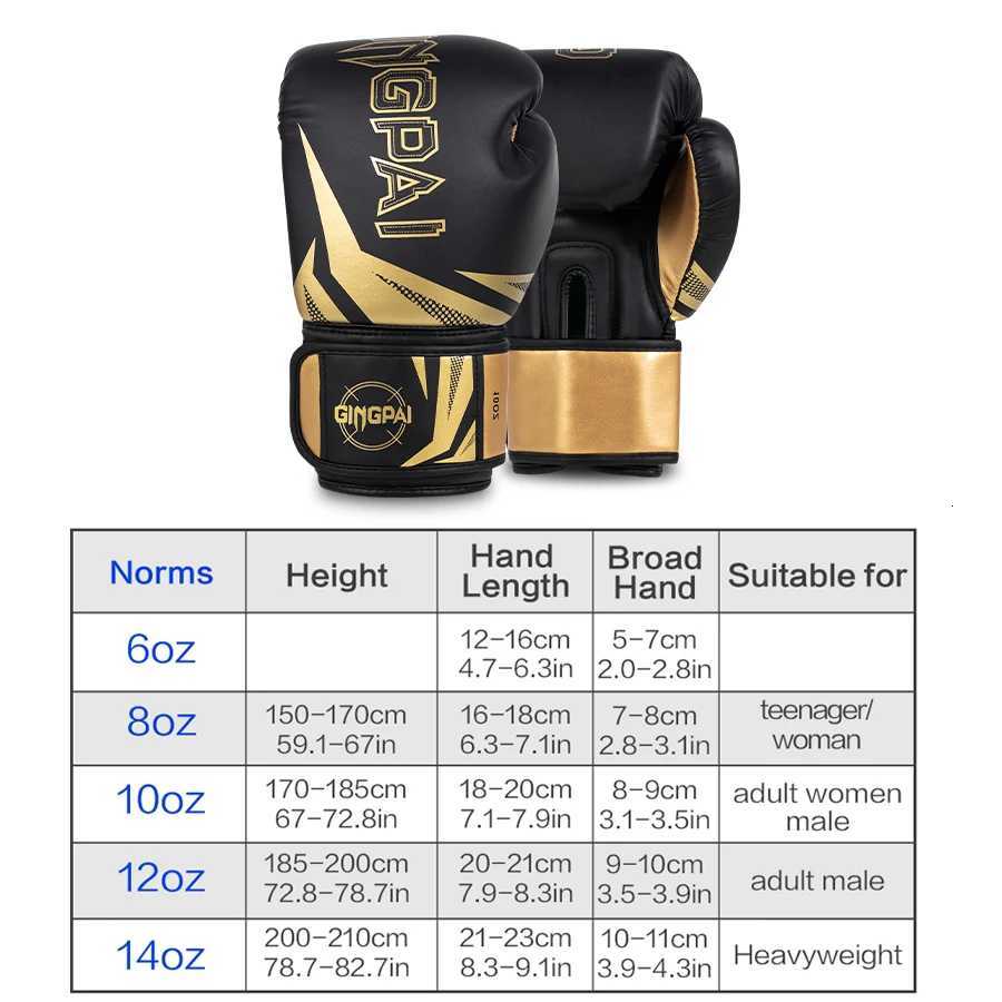 Gear 6-16oz Professional adult Protective boxing gloves children's fighting Sanda Muay Thai combat training practical punching sandbags thick N