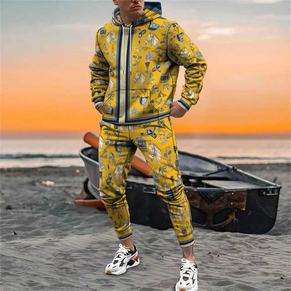 Hot 3D Print Men's Hoodie Pants 2-Piece Outfits Autumn/Winter Men's/Women's Hooded Sweatshirt Sets Oversized Tracksuit Suits T260924