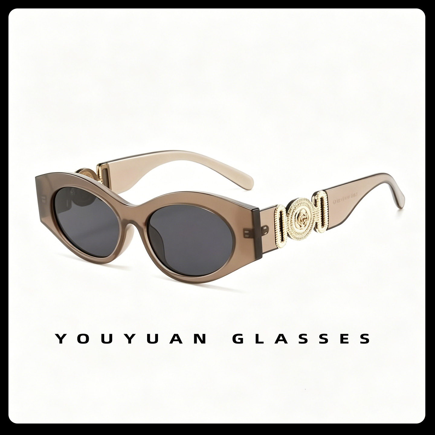 Vintage Brand Designer Sunglasses American Retro Cat-Eye Women, New High-End Design, Suitable For Square And Round Faces, Travel UV Protection Sungl