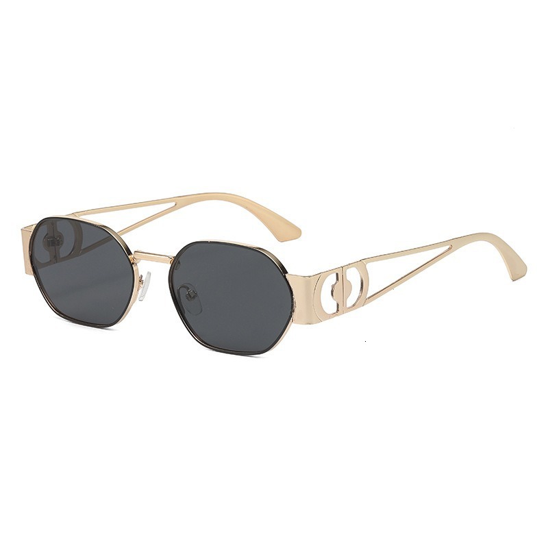 Luxury Fashion Designer Sunglasses 2026 New High-End D Brand European And American Style Polygonal Metal Sunglasses Retro For Photoshoots To Make Fa