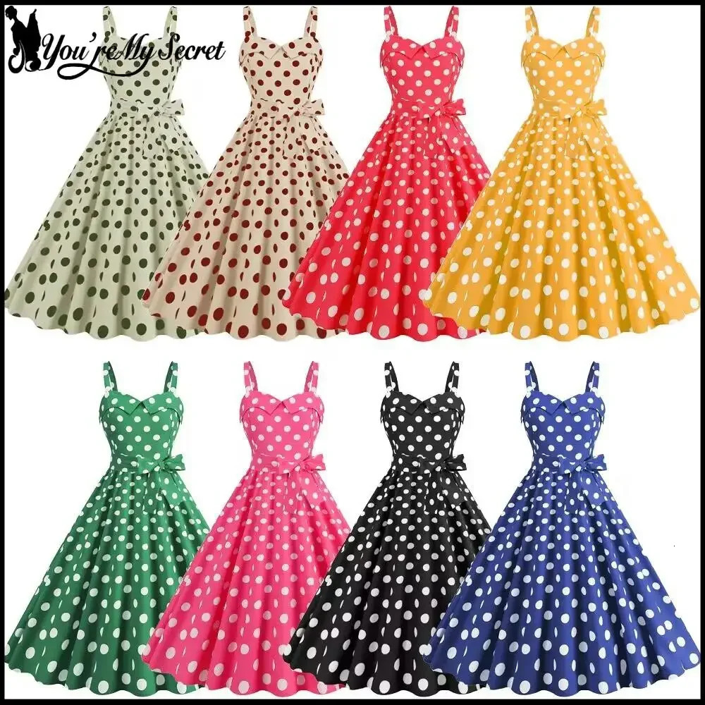 Vintage Classical Polka Dot Printed Dress Women's Sexy Sling Strap Wrap Chest Dress Valentine's Day Streetwear Spring Summer 260922