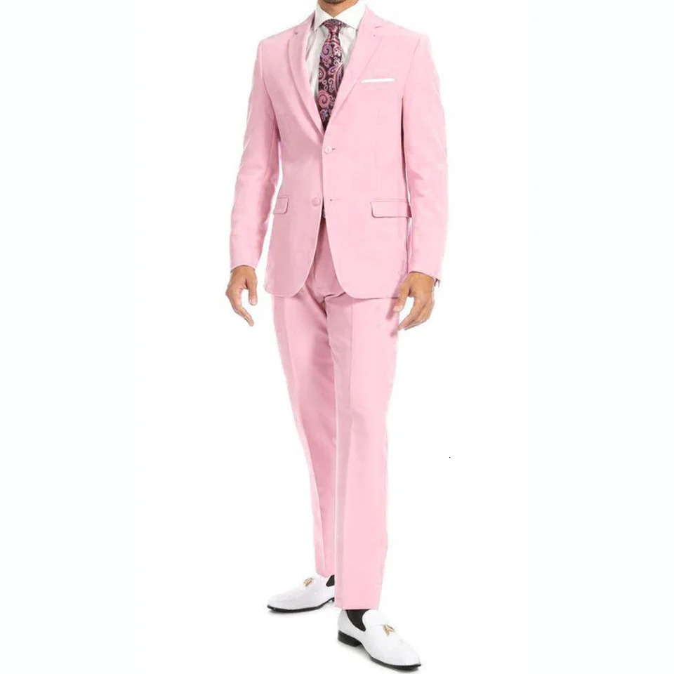 y Pink Mens Suits for Wedding 2026 High Quality Single Breasted Slim Fit 2 Piece Jacket Pants Sets Male Clothing Costume 260924