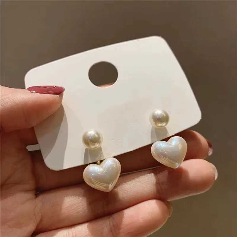 Imitation Pearl Earrings For Women Heart Round Stud Earrings Elegant Love Ear Stud Party Wedding Jewelry Valantine Day Gifts K0 M260923