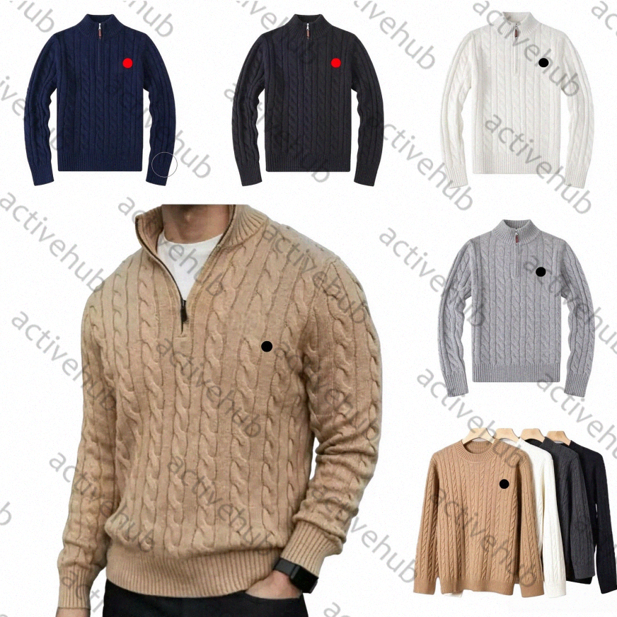 raIph 1aurend cardigan Designer Mens Sweaters Wool Casual High Quality Pull Half Zip Women Hoodie Polo Jacket Winter Long Sleeve Sweater Pullov E1gk