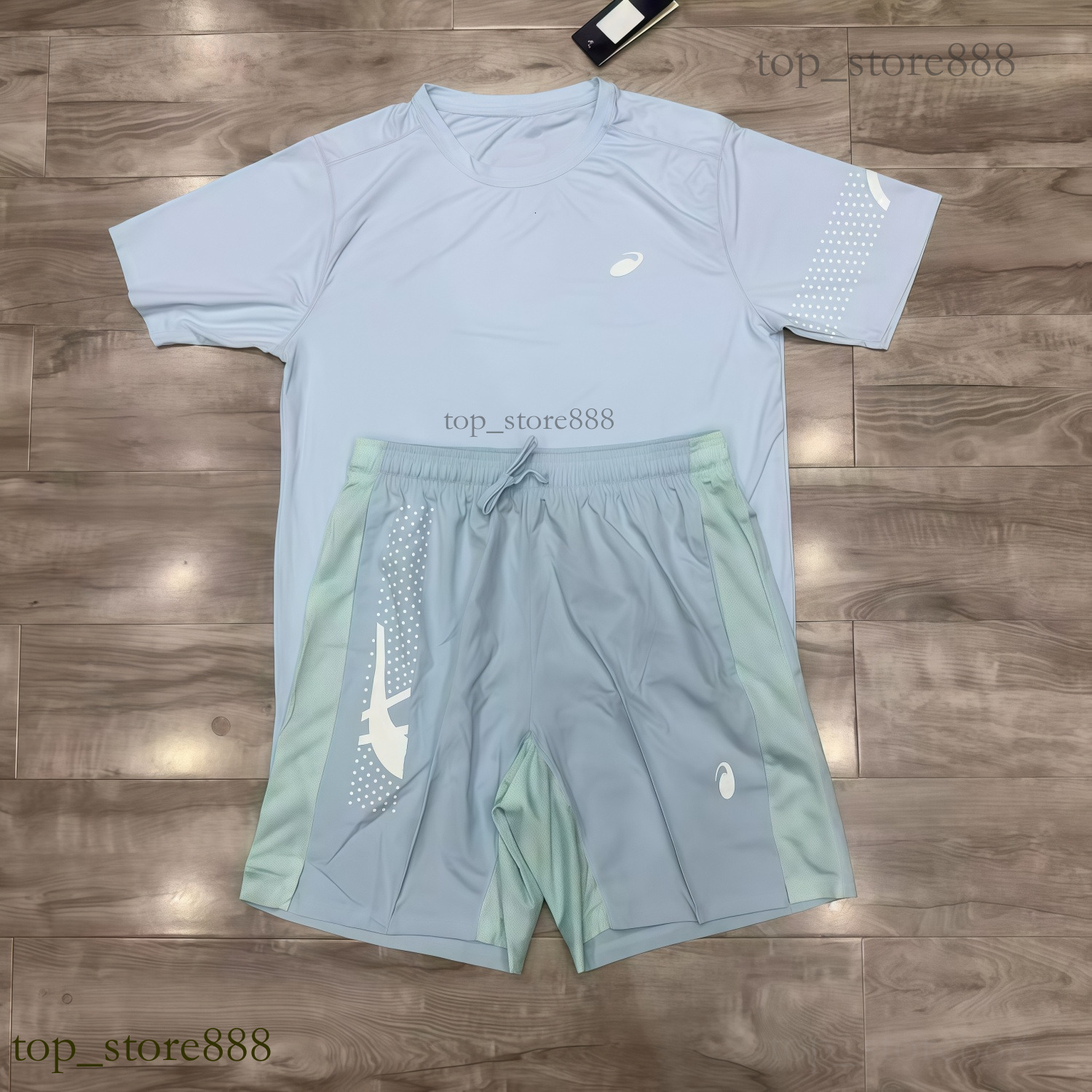 Asicsly Tracksuit Mens T Shirt Shorts Quick Dry Sports Suit Short Sleeve 2 Piece Set Jogging Training Mens Tracksuit Summer Quick-Dry Set For Runnin