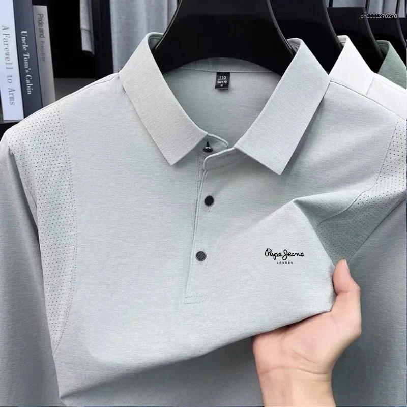 High End Brand Polo Shirt Long Sleeved Letter Printed Men's Top Spring And Autumn Comfortable Breathable Casual T-shirt