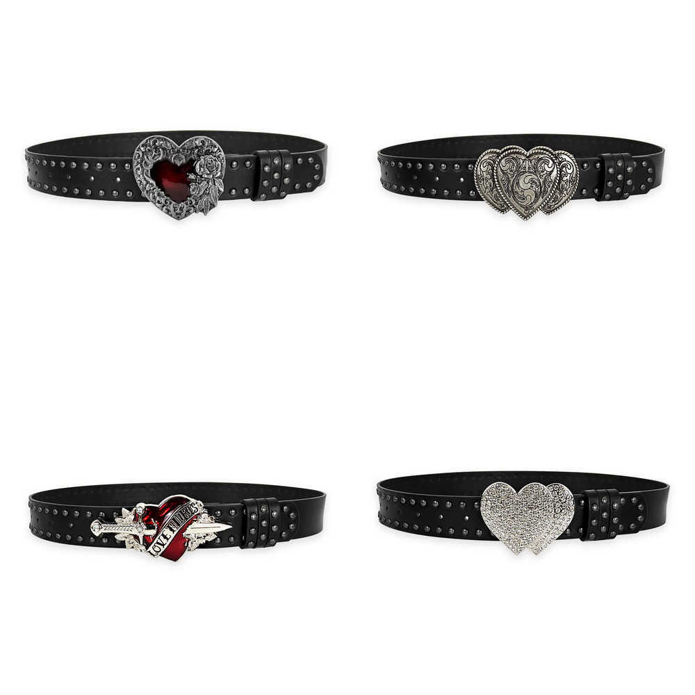 Belt Belts Unisex Jeans sword red heart Gothic Y2k Fashion Belts For Women Designer Luxury Black Rivet Punk Accessory Men's Belt Male J260923
