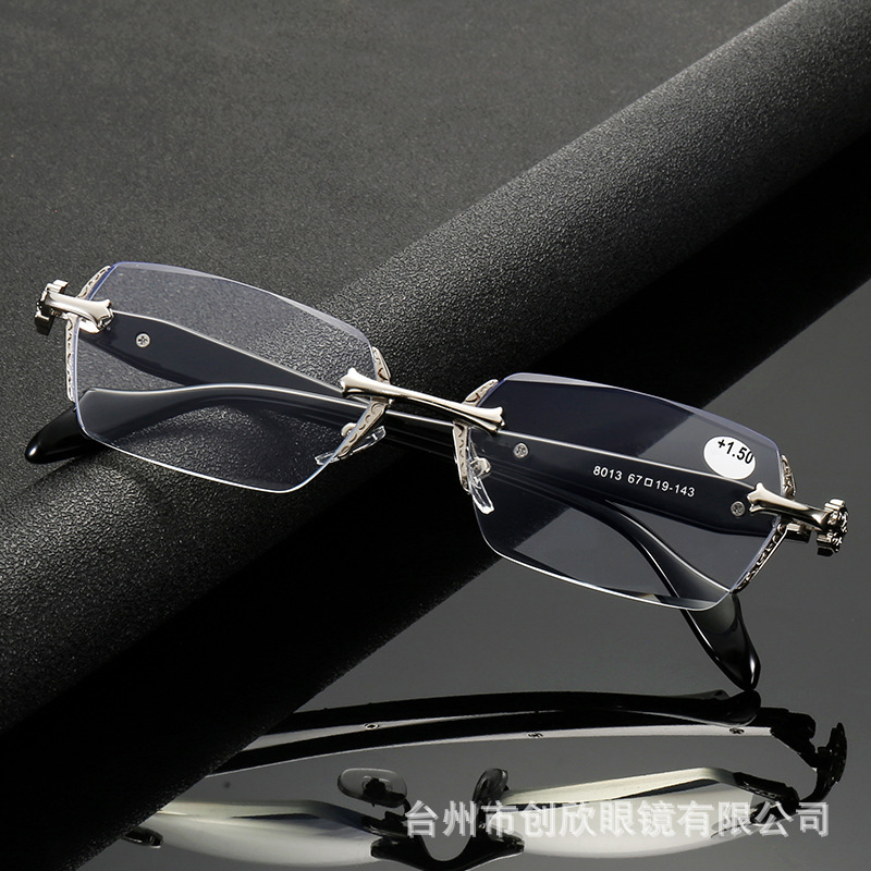 Vintage Brand Designer Sunglasses 2023 New Diamond-Cut Edge Men's High-End Anti-Blue Light Reading Glasses, Business Simple Fashionable For Mid