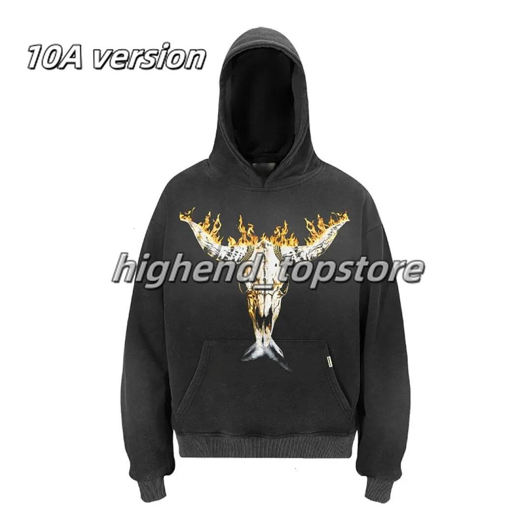 2026 10A Representative Hoodie Men's Designer Represend Vintage Hoodies Oversized Printed Women's Pullovers Washed Cotton Sweatshirt Hallo