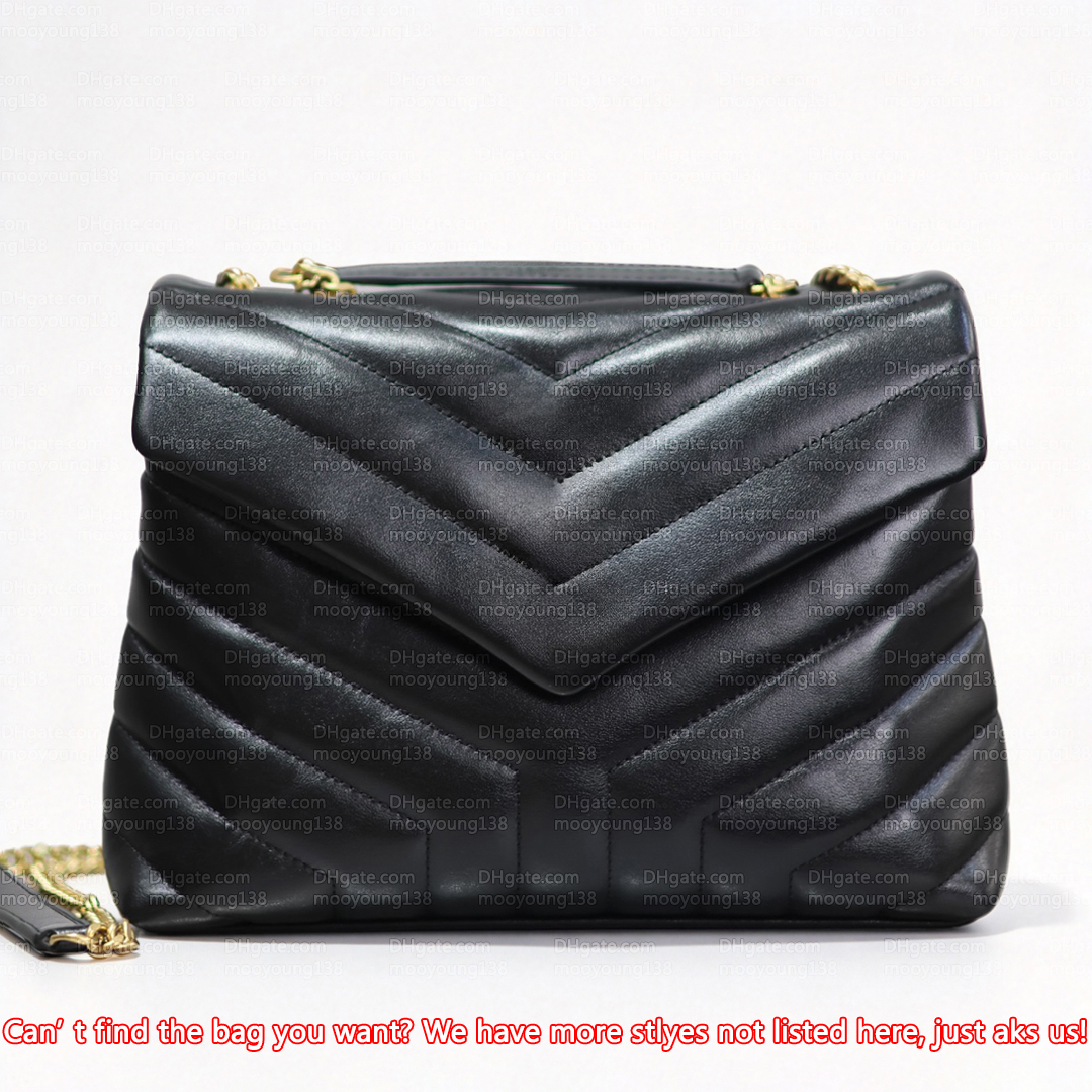12A Premium Mirror Quality Designer Loulou Bag 20cm 23cm 32cm Chevron Quilted Bags for Womens Calfskin Leather Handbags Luxury Shoulder Bag Black Cr