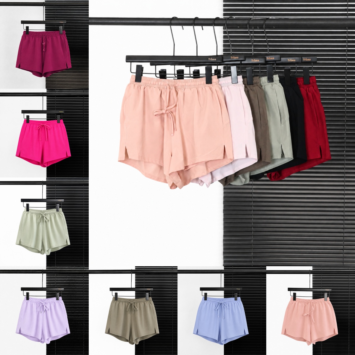 L6366 short de sport respirant coupe ample pantalon dentraînement Anti-éblouissement pour femme short de Yoga short de course léger à séchage rap