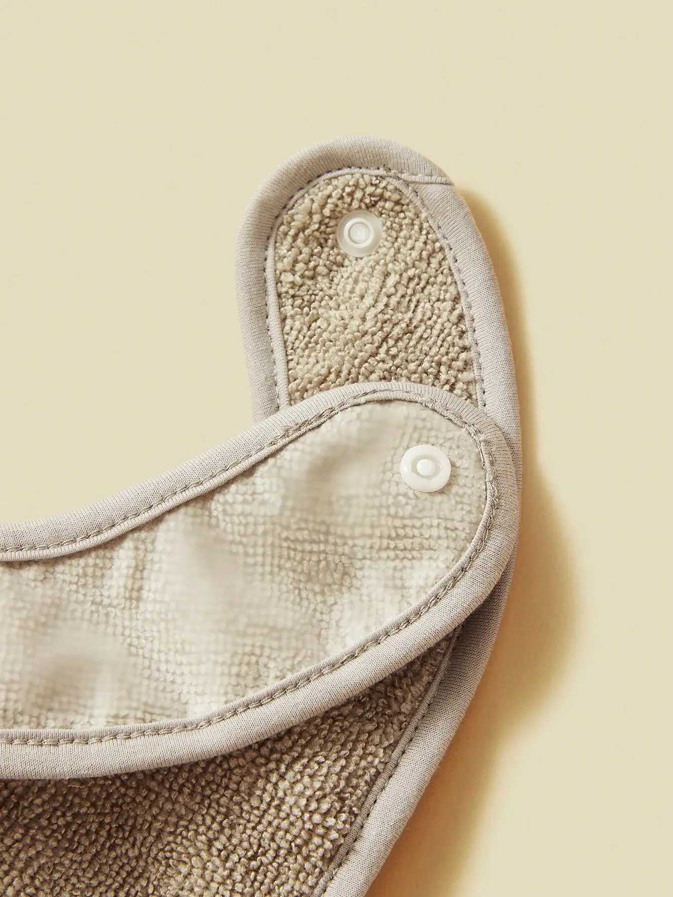 4pcs Bibs Burp Soft Cloths And Absorbent Solid Color Button Closure Unisex Baby BibsW260923