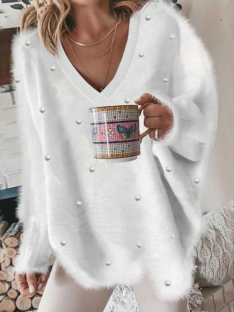 Women's Sweaters Women's Ribbed Knit Pullover Sweater Jumper Oversized V Neck Solid Color Casual Outdoor Daily Wear for Fall Winter H26092