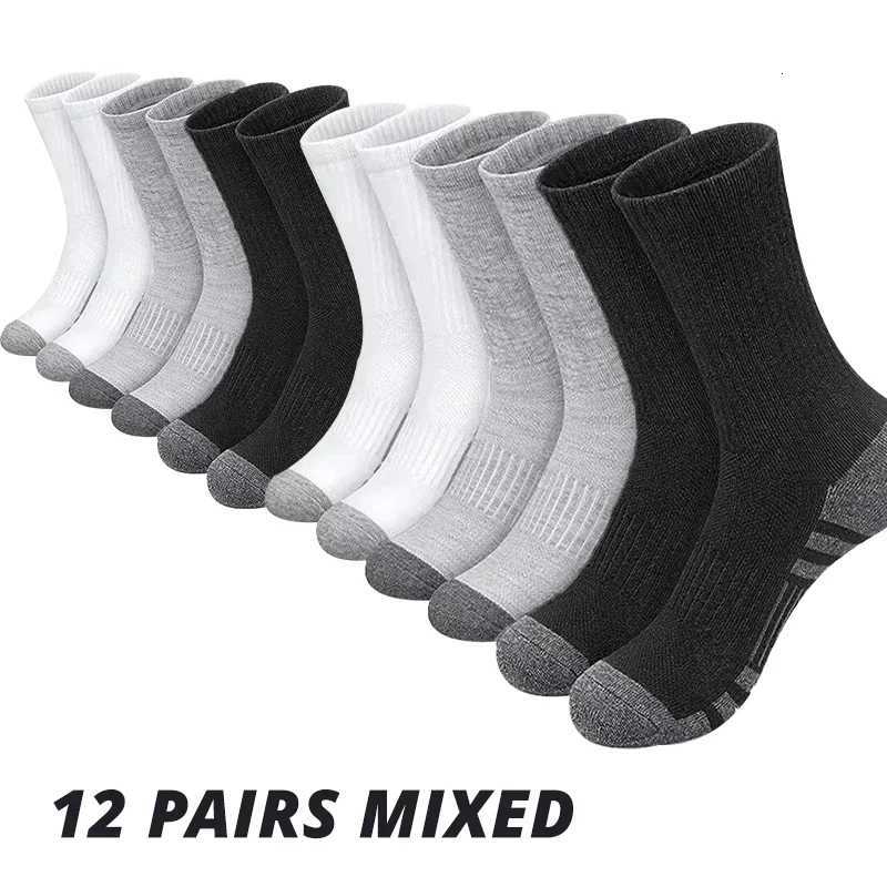Sports Socks 6/12 Pairs Men's Outdoor Gym Socks High Quality Comfortable Soft Ground-Gripping Football Large Size New Style Q260923