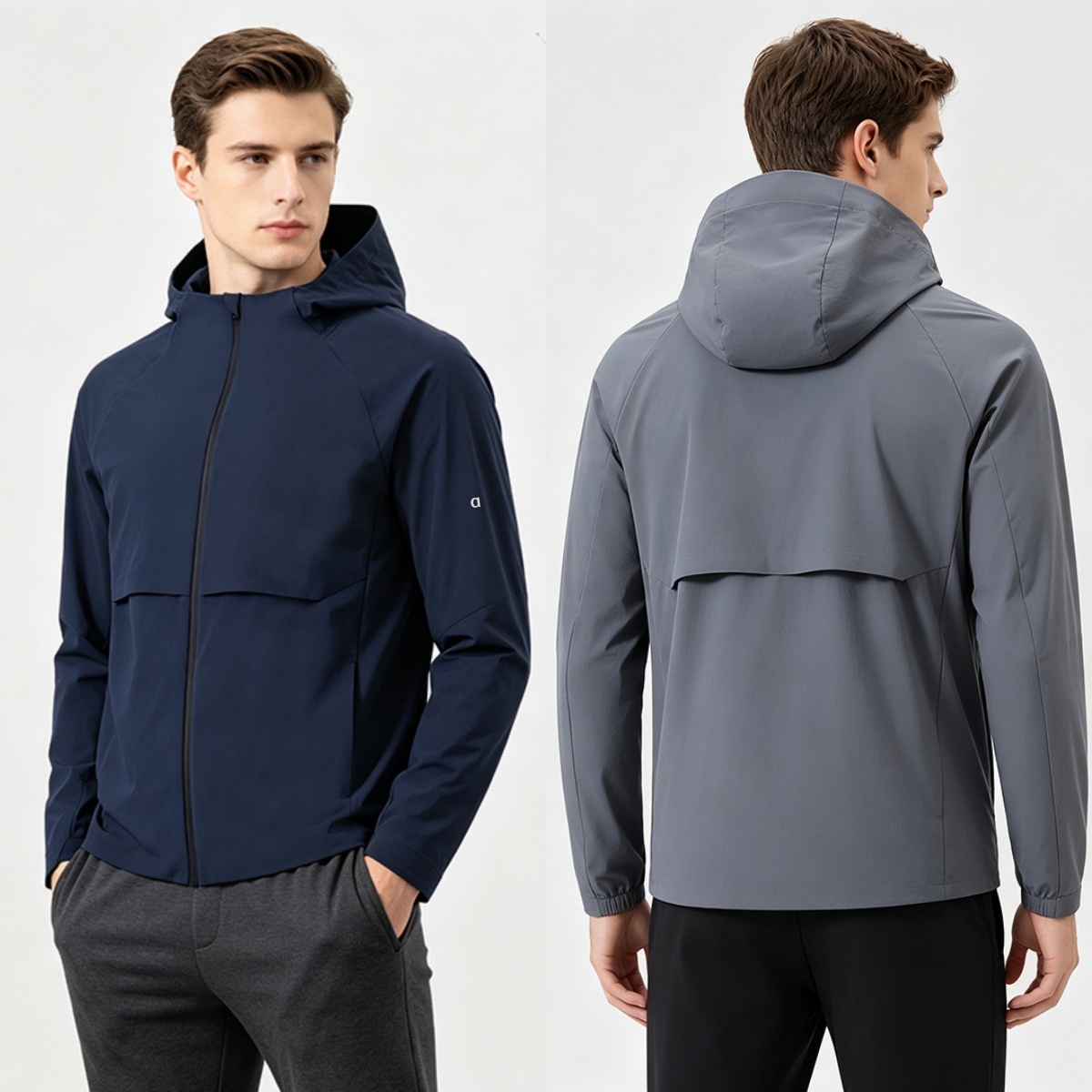 3025AO Sweat à capuche d'extérieur pour homme pour le jogging, design résistant aux intempéries, coupe-vent, veste de course avec capuche, haut d
