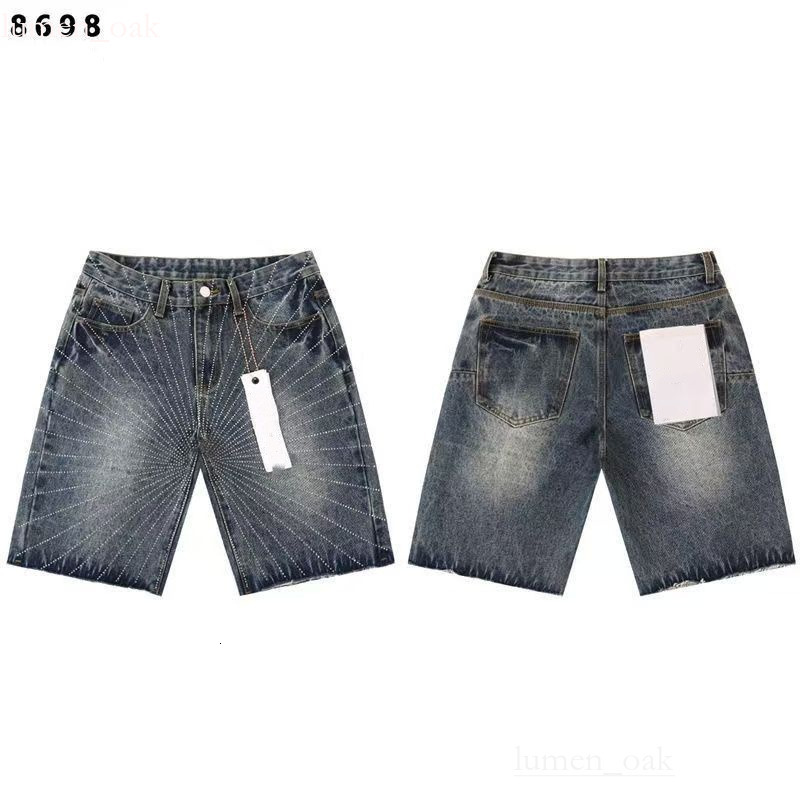 Designer KSUBI Jorts Jean Rhinestone Men Designer Mens Shorts Cotton Zipper Fly Streetwear Hip Hop Revival Baggy Short Y2k Slim Fit Joggers c0k 1bc