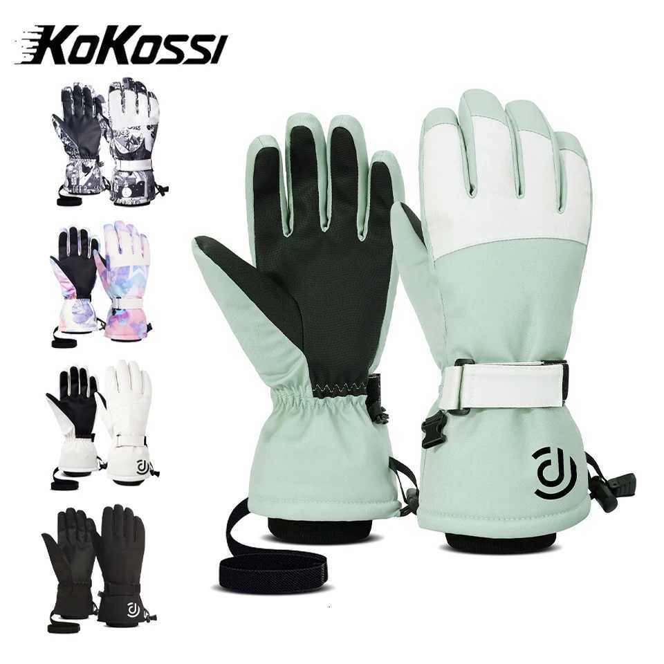Ski Gloves KoKossi Winter Ski Gloves Waterproof Touch Screen Waterproof Motorcycle Snowboard Gloves Men Women Fleece Warm Snow Gloves Q260923