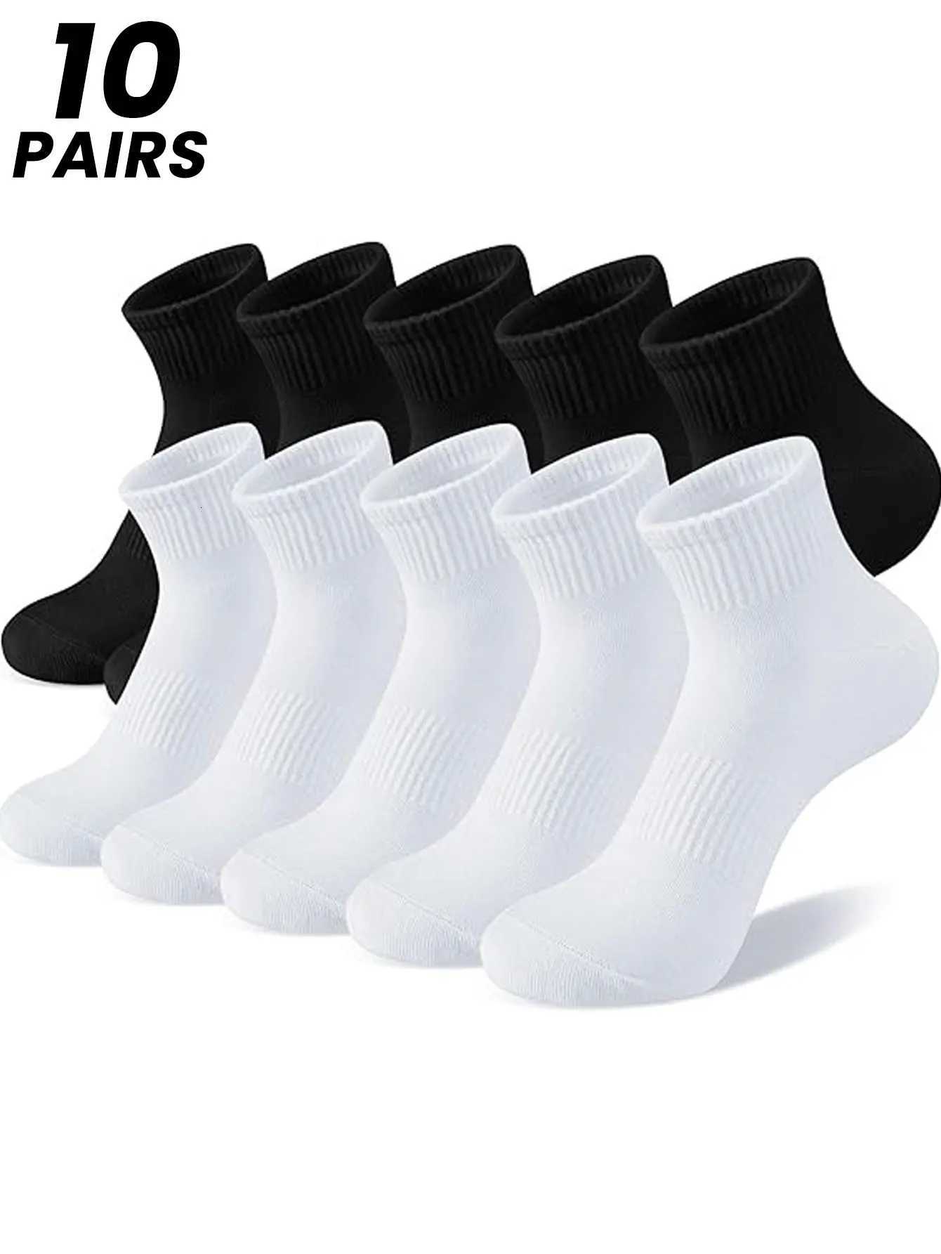 Sports Socks 10 pairs of mens midcalf socks for spring and summer solid color short socks odorresistant and sweatabsorbent suitable for all se