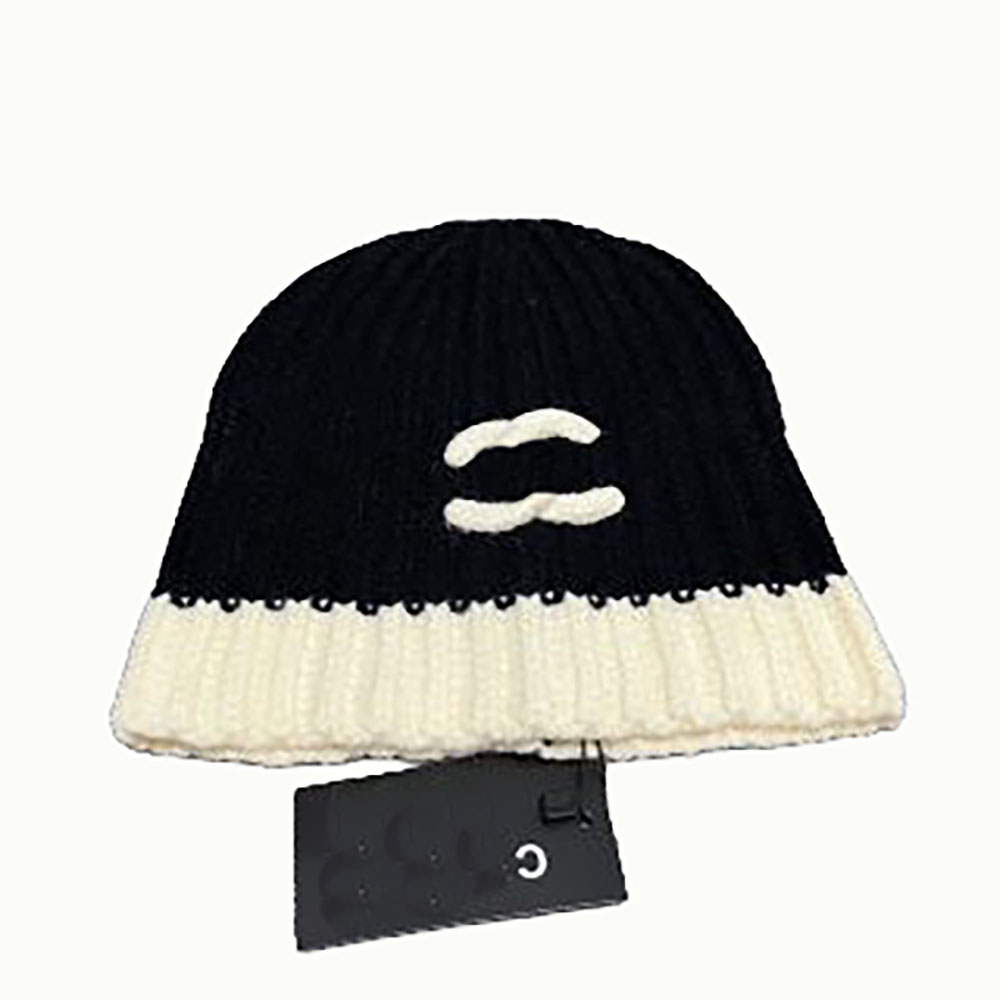 Knitted cap Woolen cap Soft Fleece-Lined Wool Knit Cap with Rib Stitching Warm Winter Hat