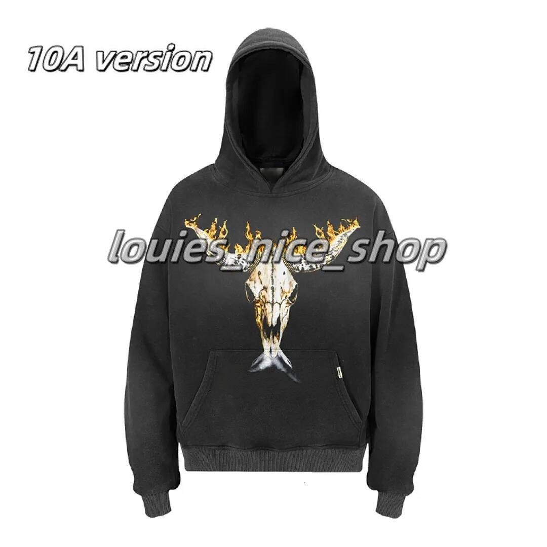 2026 10A Representative Hoodie Men's Designer Represend Vintage Hoodies Oversized Printed Women's Pullovers Washed Cotton Sweatshirt Hallo