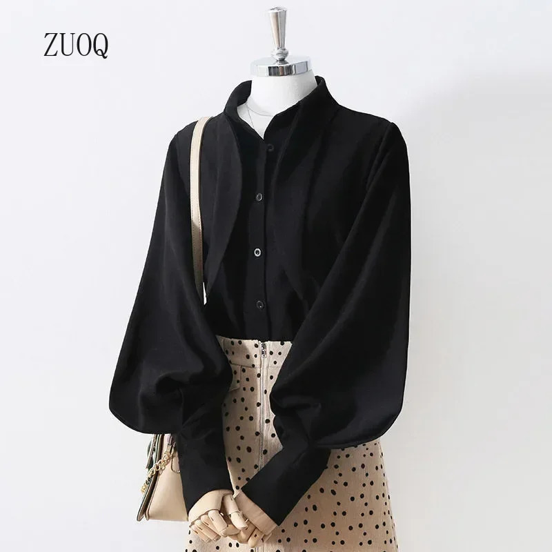 Women Blouses Collar Shirt Long-sleeve Korean Vintage Loose Lantern Sleeve Top Woman Blusas Mujer De Moda 260923