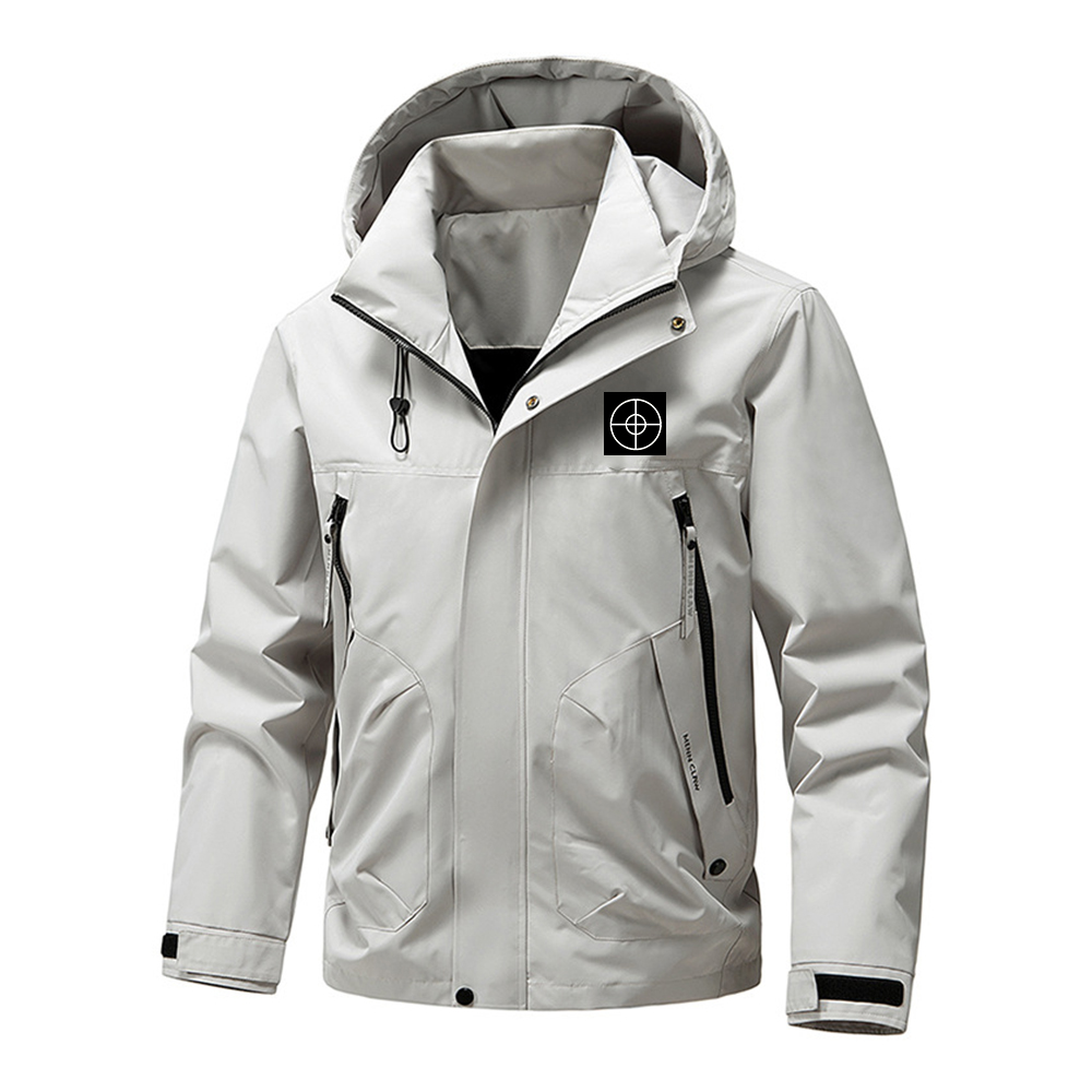 2025 Spring and Autumn Fashion Trend Waterproof Windproof Hooded Jacket Men's Casual Relaxed Comfortable Sports Plus-Size Coat