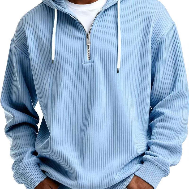 Designer Style Nouvelle Arrivée Haute Qualité Hommes Quarter Zip Sweat À Capuche À Manches Longues Couleur Unie Coupe Ample Casual Pull Sweat Aut