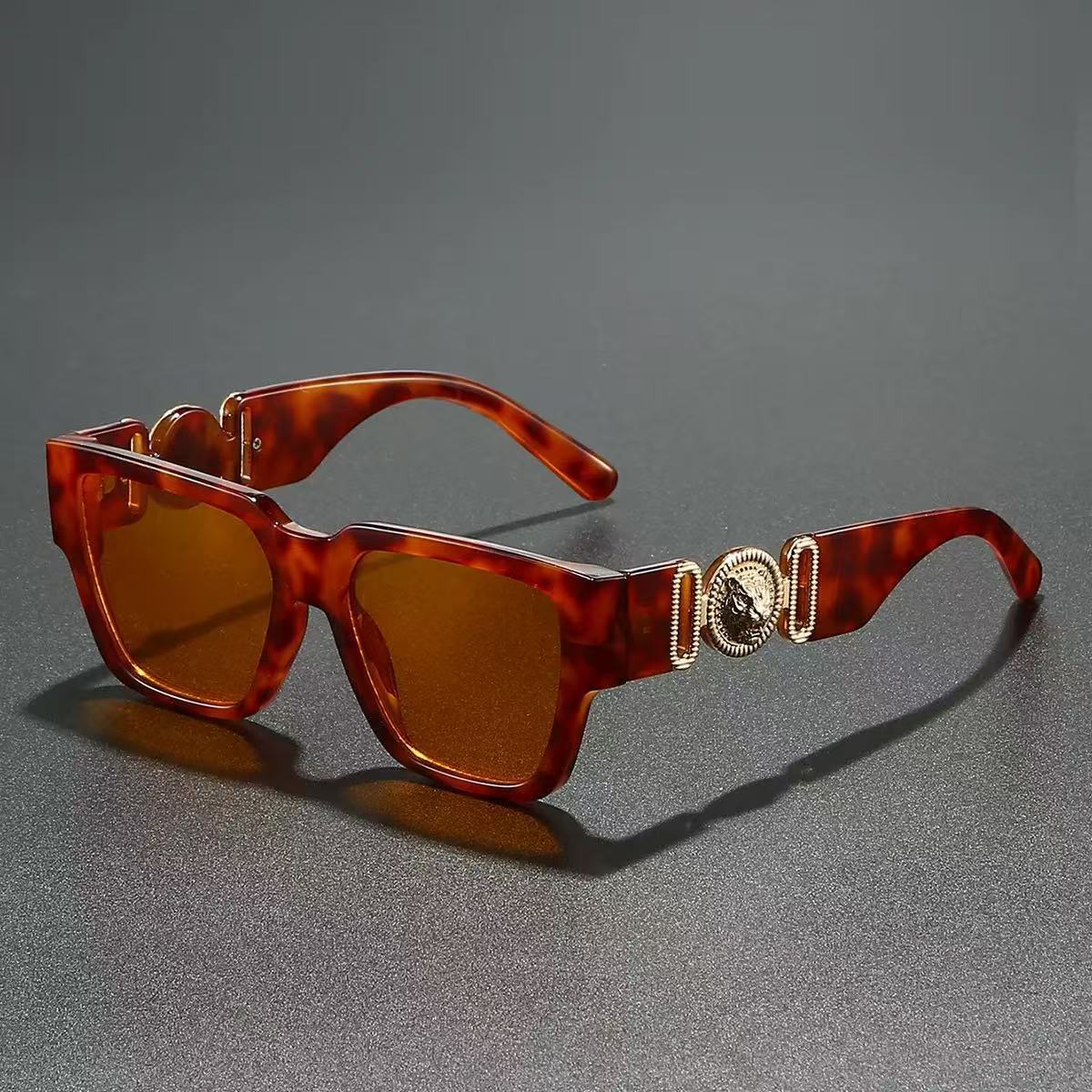 Brand Luxury Designer Sunglasses 2025 New Fashion Large Frame Wide Leg Square UV Protection Versatile Sunglasses