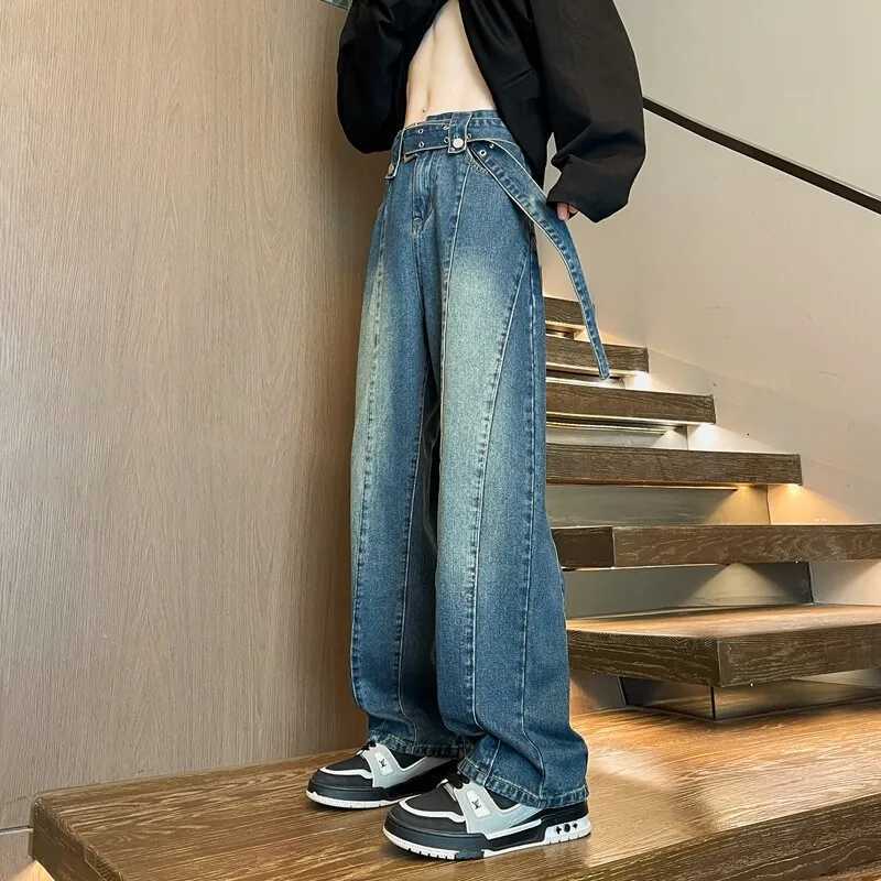 Men's Jeans 2025 New Big boy Jeans for Men Streetwear Baggy Jeans Large size Patchwork Denim Leisure Simple Dime Pants Women Jeans Hot jean H26
