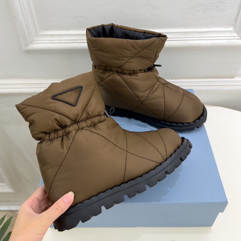 Women Platform Heels Ankle Boots Designer Down Slip On Outdoor Leisure Shoes With Dust Bags Western Snow Boot Vintage Brown Black Casual Shoes 26ss