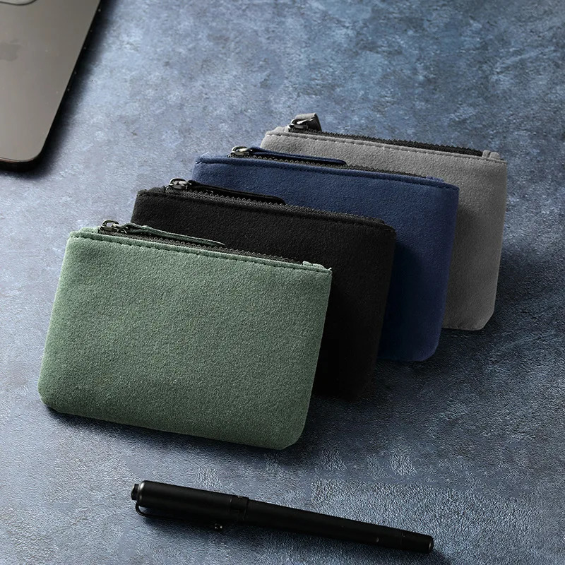 Fashion Mini PU Wallets Coin Purses Card Holder Money Bag Women Men Zipper Change Pouch 260924