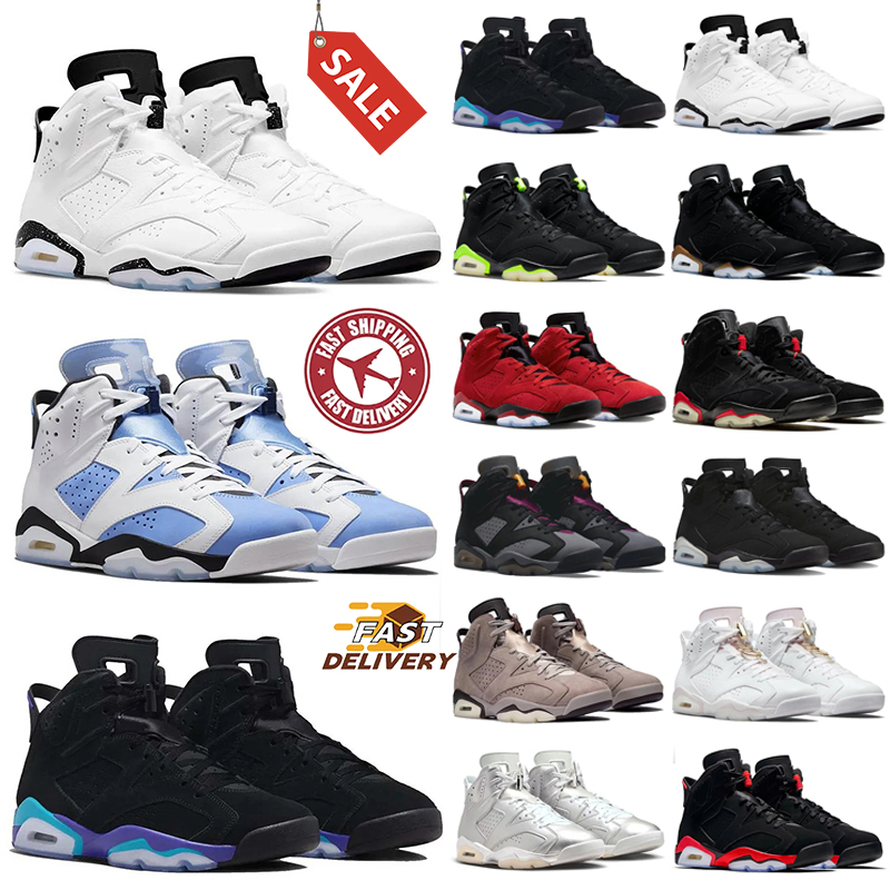 Free shipping designer shoes basketball shoes 6 6s men Black White Blue Grey for mens sneakers trainers sports outdoor shoe size 40-47