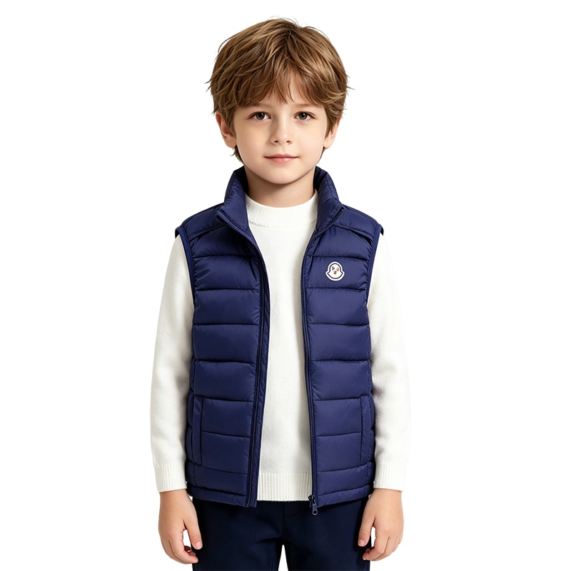 Premium Kids Down Gilet Sleeveless Puffer Vest Boys Girls Light Warm Outerwear Autumn Winter Children Waistcoat Size 100-160cm