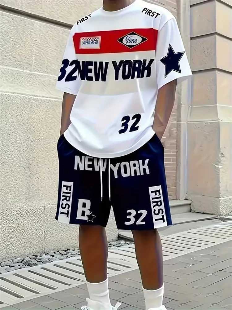 Cool And Trendy 3D Printed Men's Casual Short-sleeved Suit With Riding Style New Men's Round-neck Short-sleeved Top And Shorts T260924