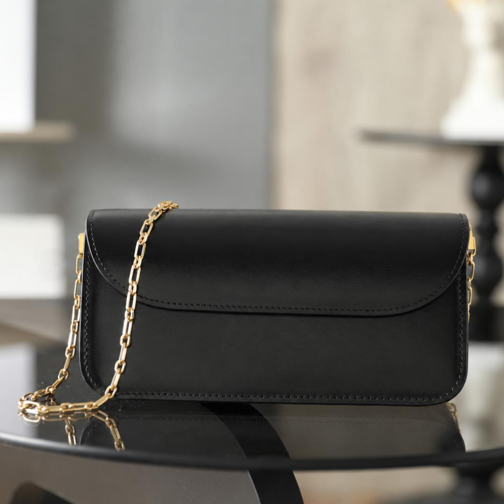 Structured Shoulder Bag Cowhide Leather Chain Flap Purse Refined Shopping Travel Evening Top-Tier Designer New Arrival