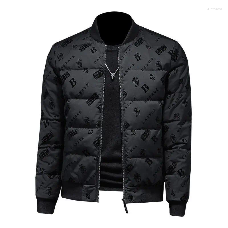 Giacca imbottita in cotone stampato invernale di fascia alta in stile europeo per uomo Cappotto in cotone leggero alla moda ispessito stile corto
