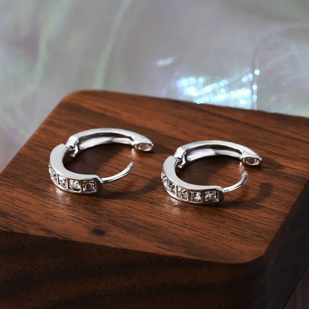 Sterling Stud New Silver 925 Shining Zircon Earrings Women's Circle Round Earrings Fashionable Elegant Jewelry Birthday Party Gifts N260923