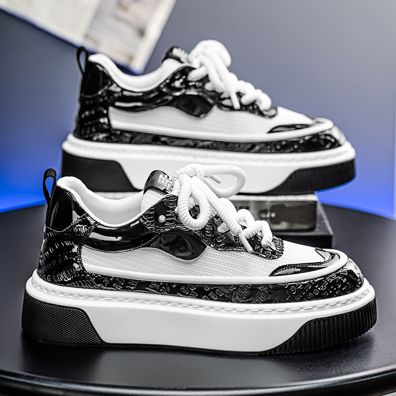TikTok Kuaishou 24 New Leather Soft Sole Autumn Winter Shoes Internet Celebrity Men's Sports Casual Sneakers Trendy Brand