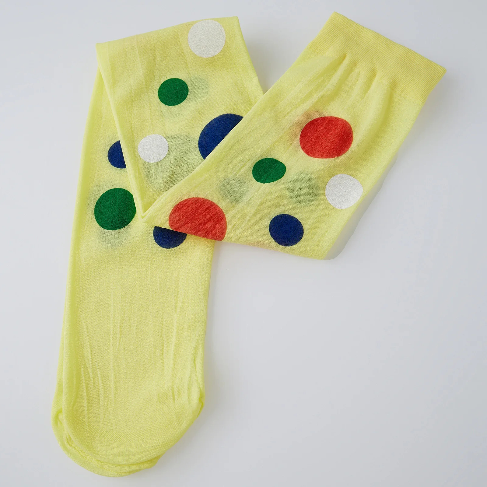 Women Colorful Dot Print Stockings Tights for Party Halloween Clown Costumes Over the Knee High Long Socks Gothic Lolita Hosiery 260924