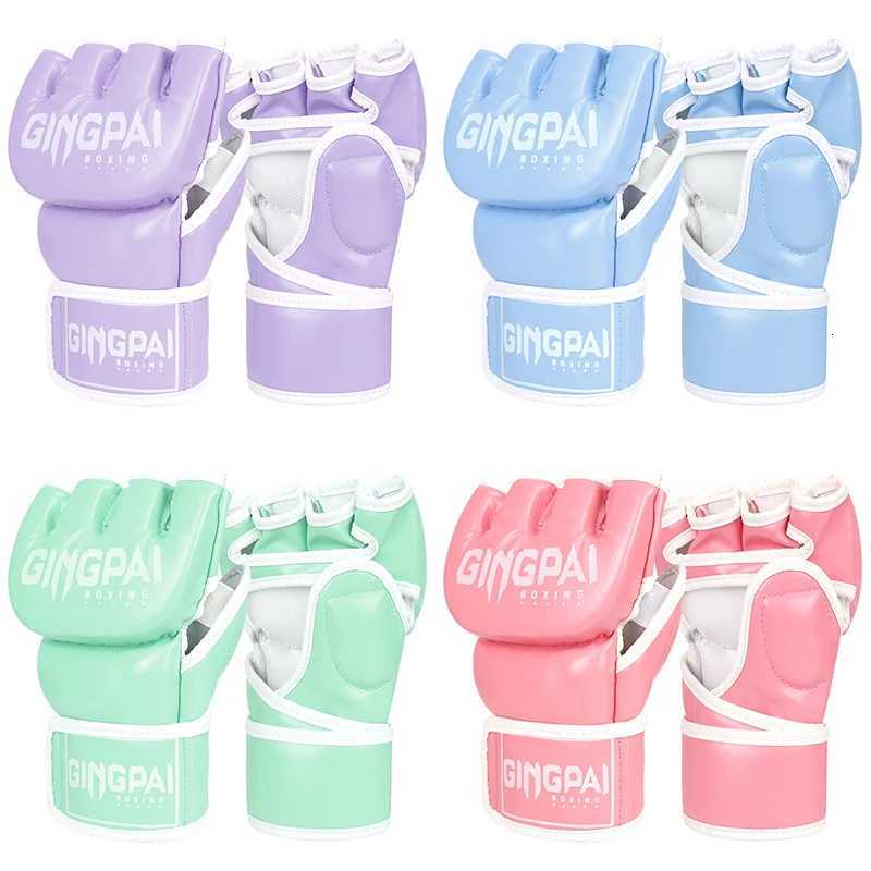 Protective Gear Professional MMA Boxing Gloves for Children Thickened Fighting Gloves for Men and Women Sanda Half Finger Gloves for Adults Q260923
