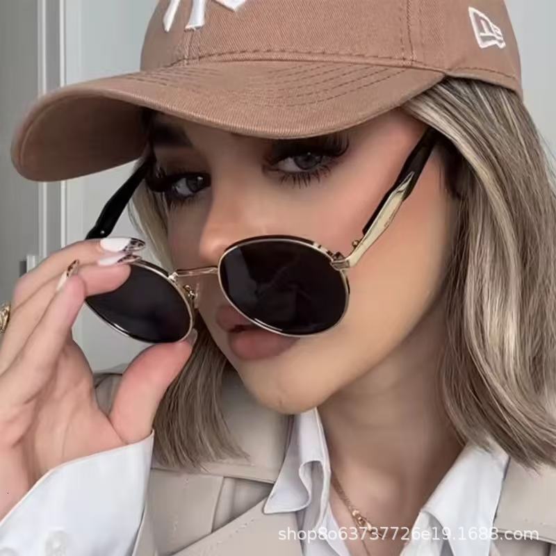 Luxury Brand Designer Sunglasses Retro Oval Designer For Women 2025 New Model High-End UV Protection Photo Sunglasses European And American Style