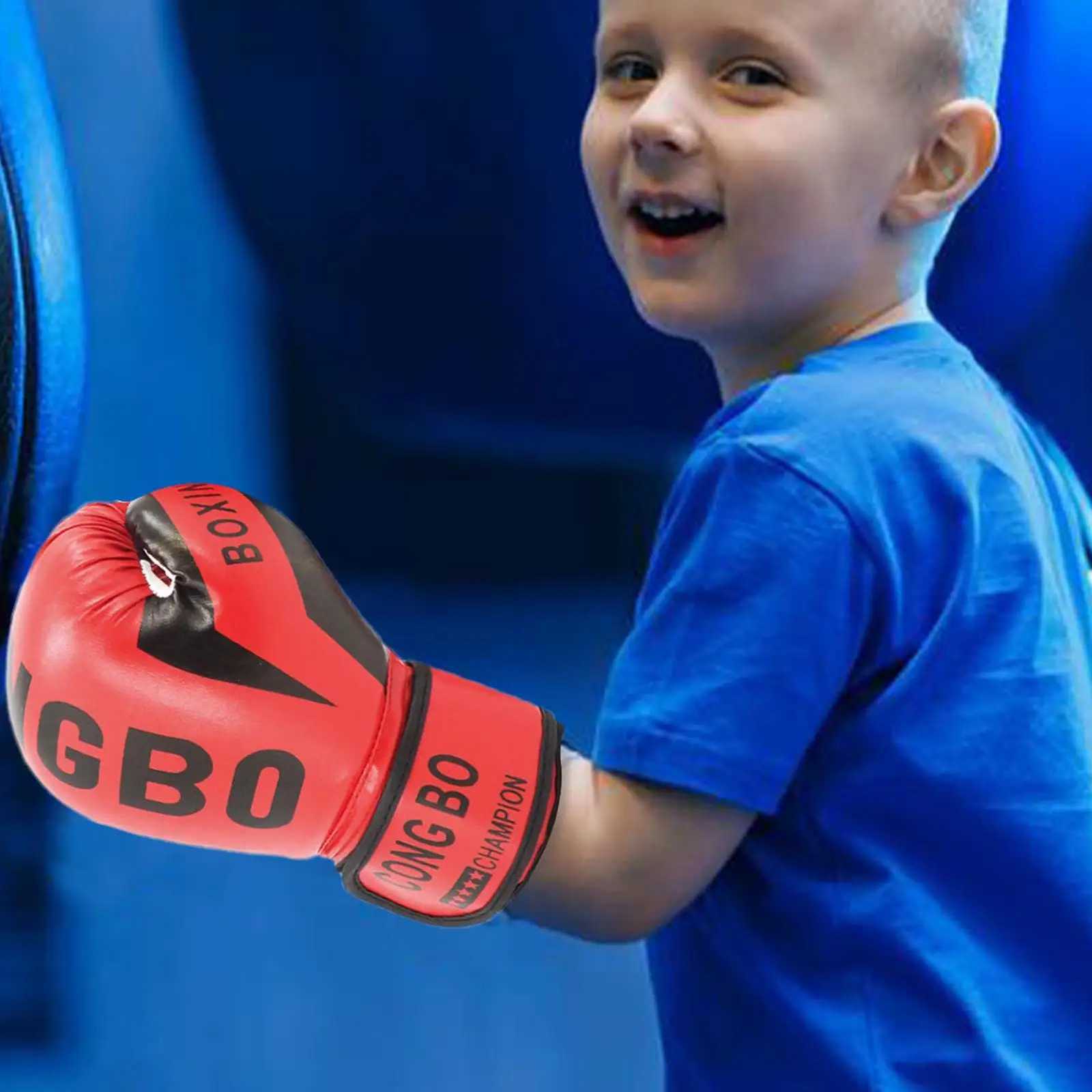 Professional Protective Gear Kids 6oz Boxing Training Sparring Gloves Kids Breathable MuayThai Punching Karate Training Gloves N260923