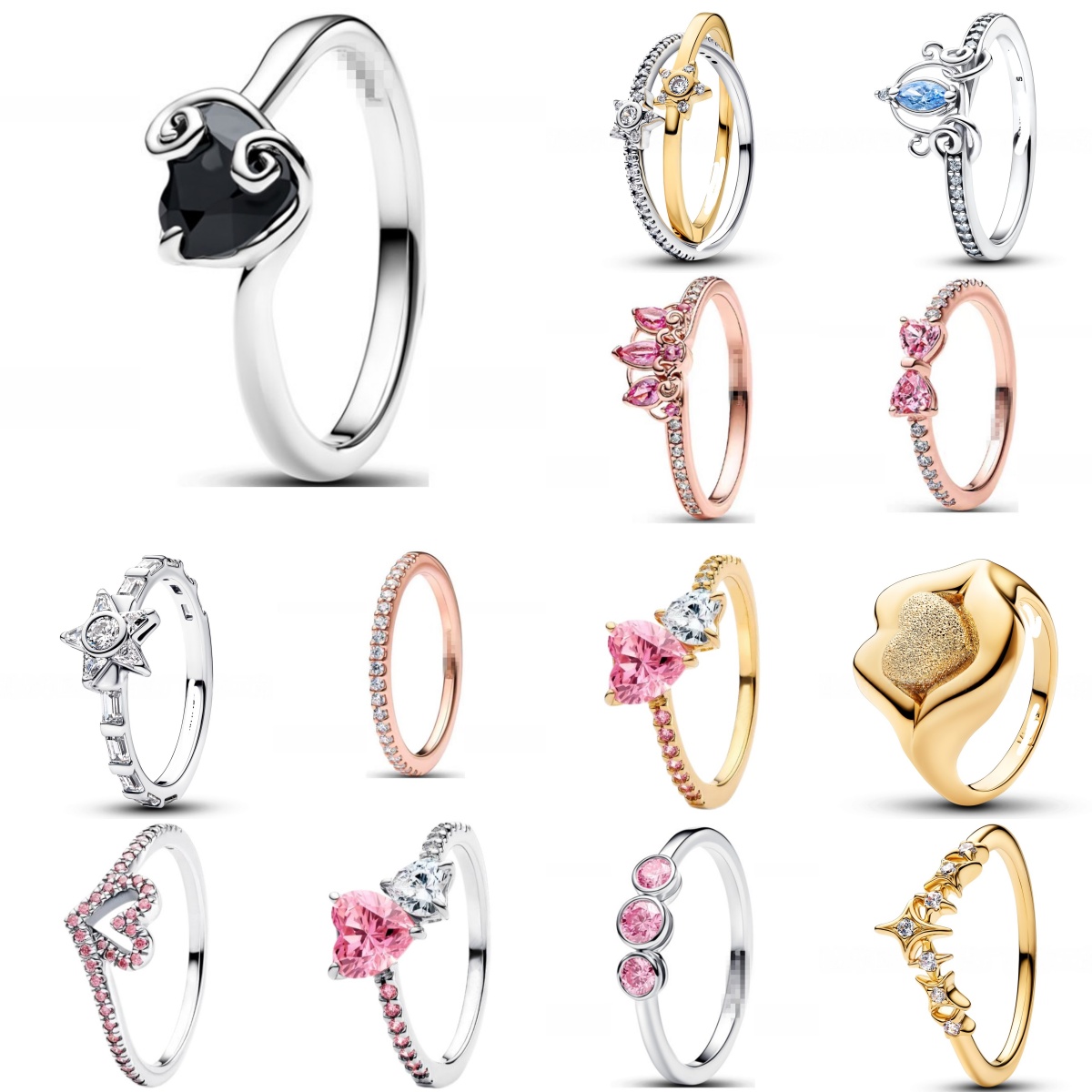 NEW Ring jewellery designer for women Jack Black Heart Ring band ring with box 925 Silver gold ring Wedding ring Gold ring Luxury jewelry Christmas