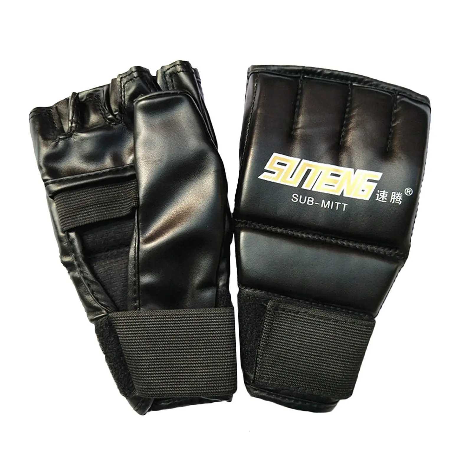 PU Protective Gloves Gear Boxing Leather Half-Finger MMA boxeo en tailandia Thai Training Punching Fighting Sports Gloves N260923