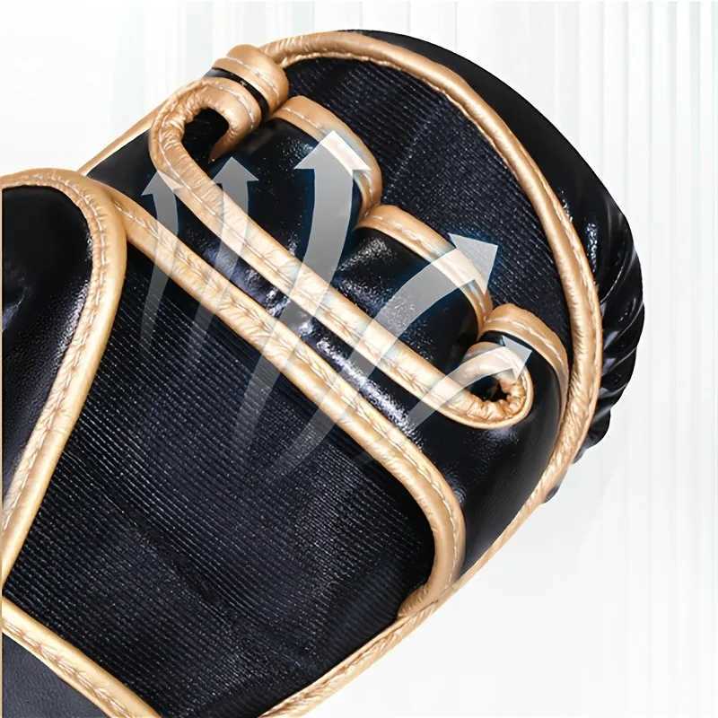 Gear Thickened Half-Finger MMA Protective Boxing Gloves with Shock-Absorbing Inner Layer and Thickened Knuckles for MMA Sandbag Training N260923