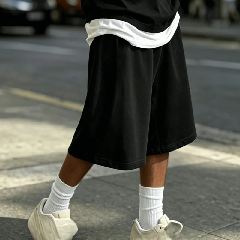 Mens Sports Casual Shorts Wide Leg Straight Leg Shorts Trendy Street Style Summer Casual Sports Shorts 260923