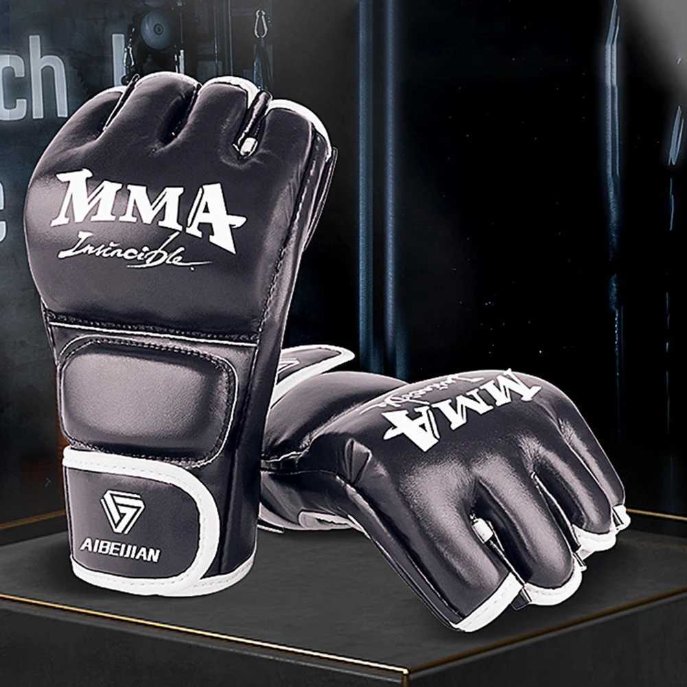 Kickboxing Protective Gear Half Finger Protective Gloves Wearable PU Hand Protective Gloves Tear Resistant Breathable Sports Equipment N260923
