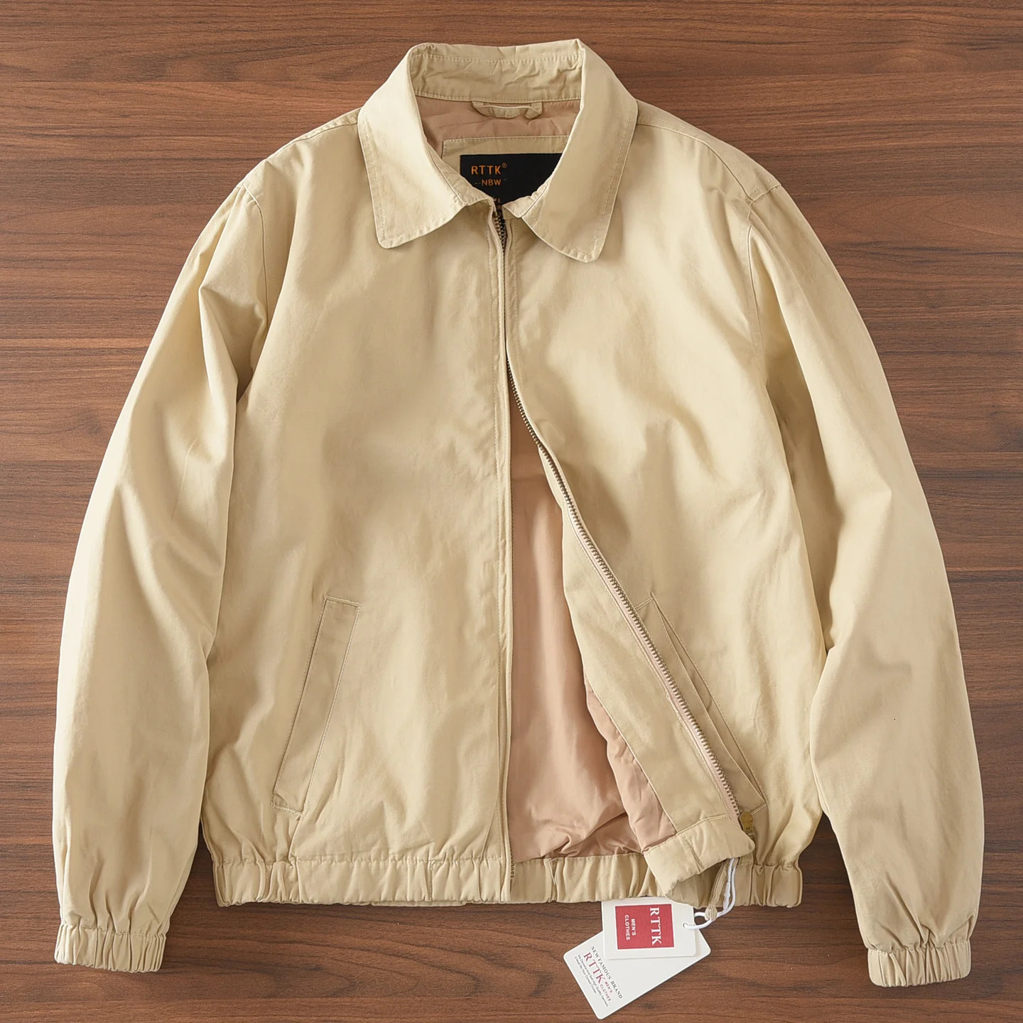 Autumn Winter American Retro Long Sleeve Lapel Zipper Cargo Jacket Men's Simple 100% Cotton Washed Casual Busniess Coat 260918