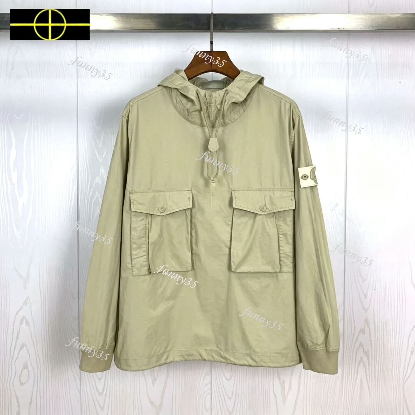 Stone Jacket Islandaismness Hoodie Men's Fashion Simple Outdoor Jogging Tracksuits Women's Compass Badge Sweatshirts Vintage Pure Color Se